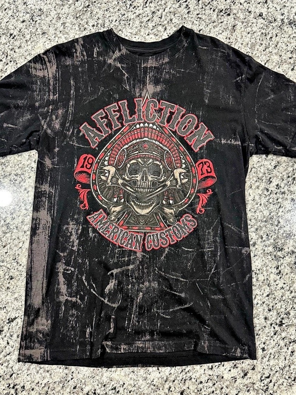 Affliction Graphic Short Sleeve Tee in Black
